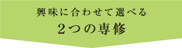 興味に合わせて選べる２つの専修